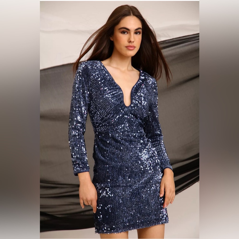 Donna Morgan Sequin Velvet Dress